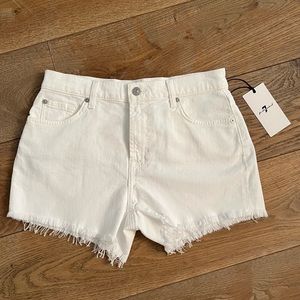 NWT 7 For All Mankind White High Waisted Shorts